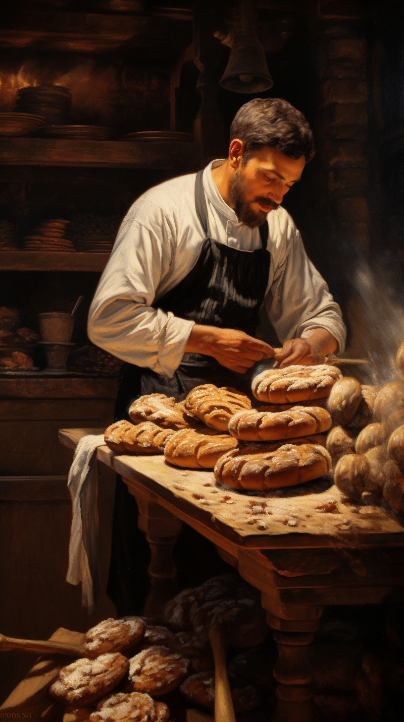 Historic French Baker in the 1800s