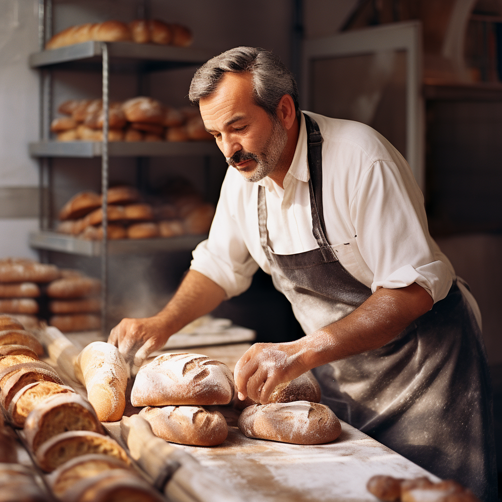 Photorealistic image of a French baker