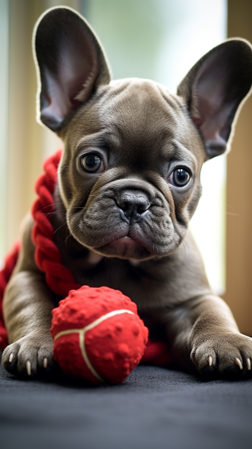 Cute French Bulldog with Chew Toy