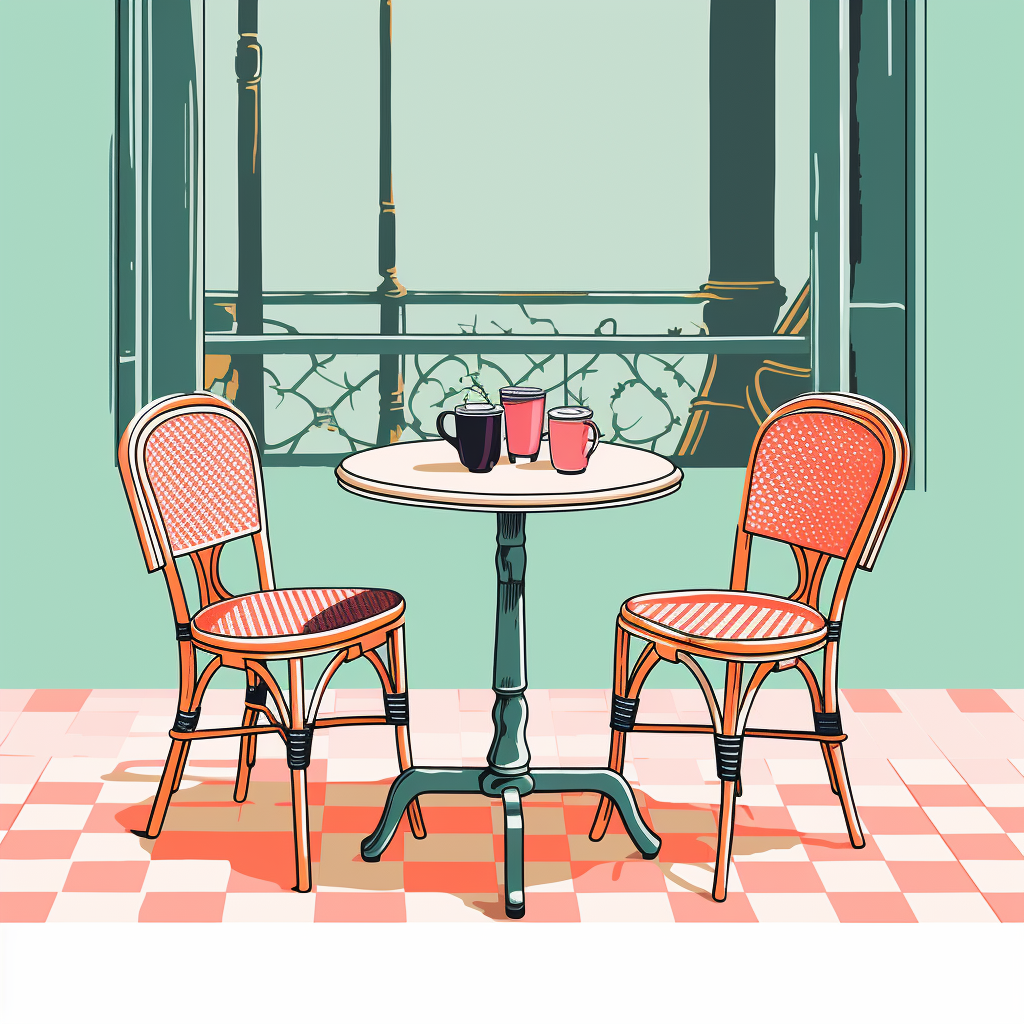 Cute French Cafe Illustration