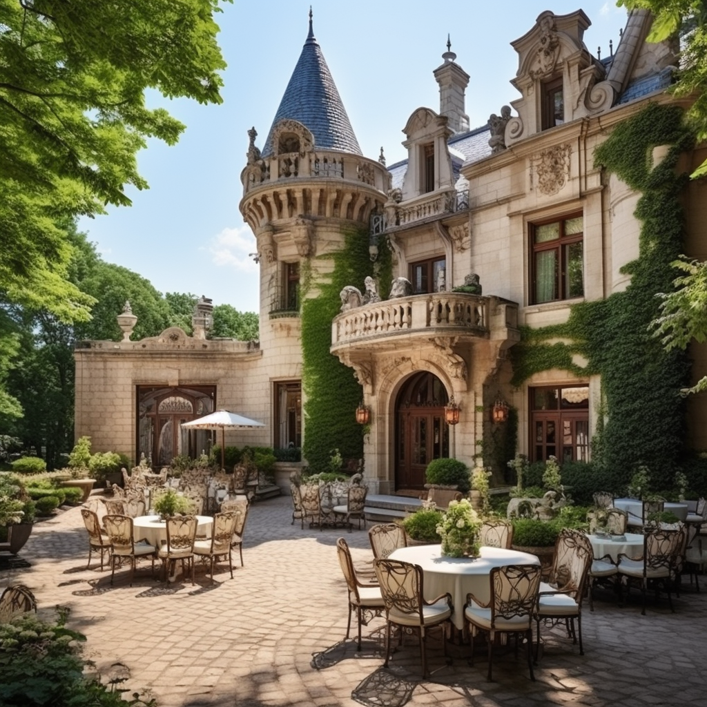 Stunning French Chateau Restaurant Exterior