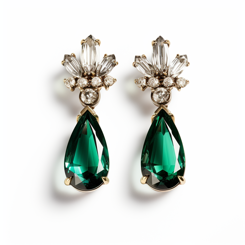 Beautiful French Emerald Earrings for Sale