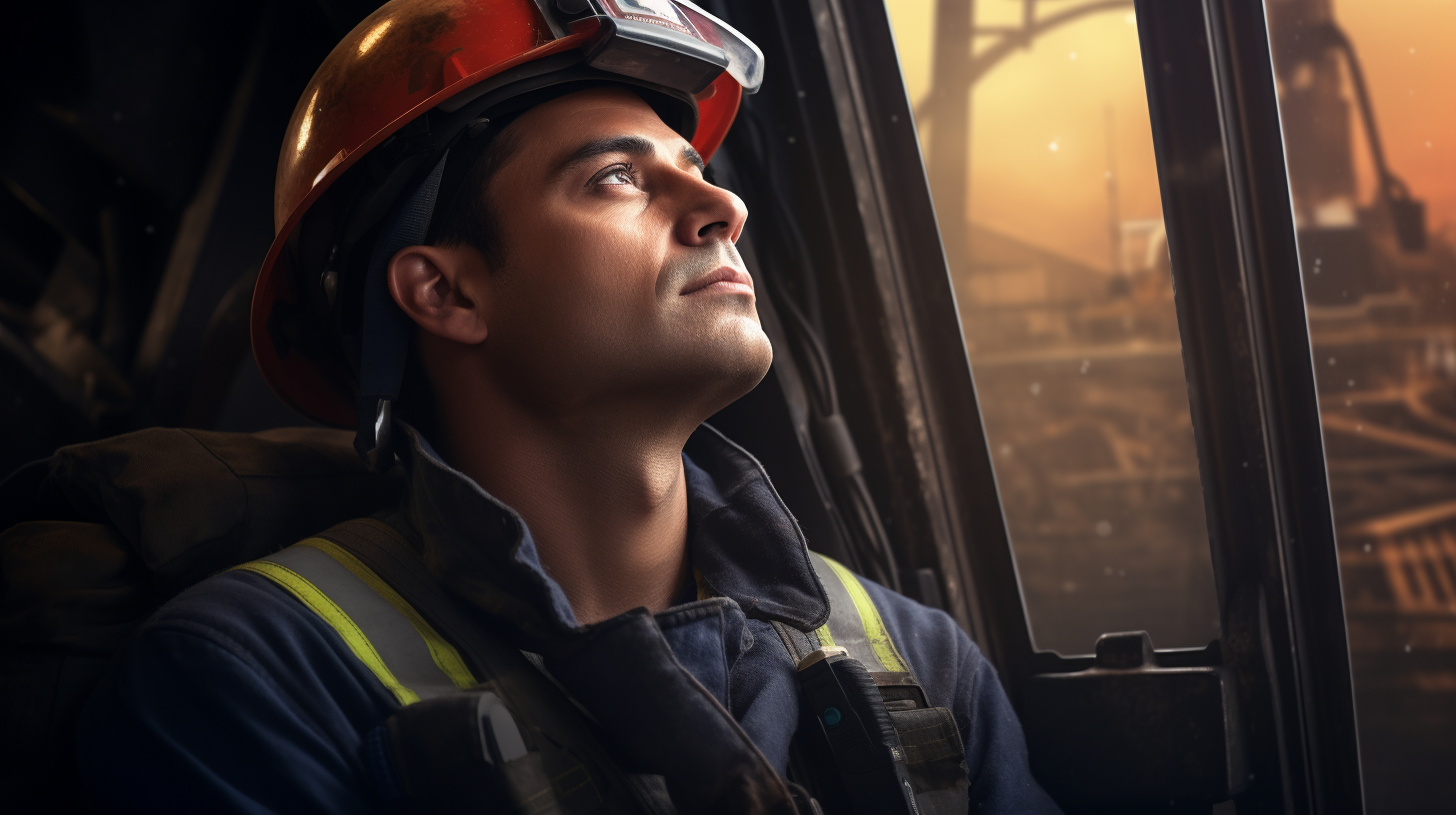 French firefighter dreaming of tower crane