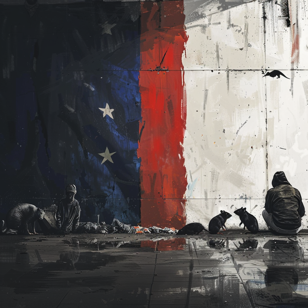 French Flag Homeless People Rats