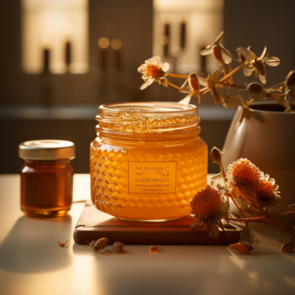 French honey in a jar