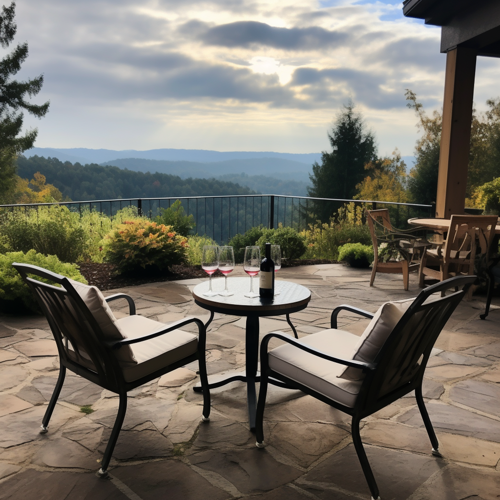 Stunning View of French Patio in Smoky Mountains