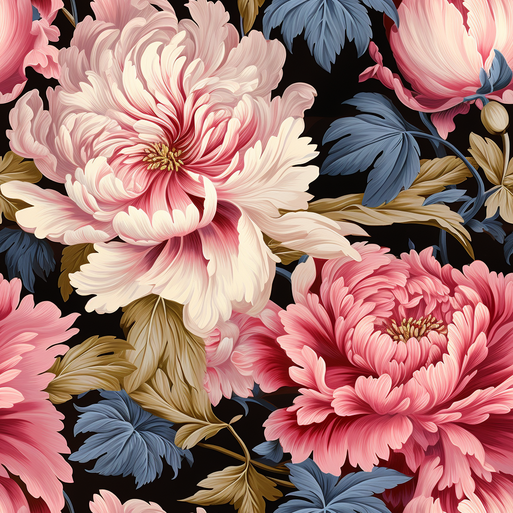 Beautiful French Peony Pattern Print