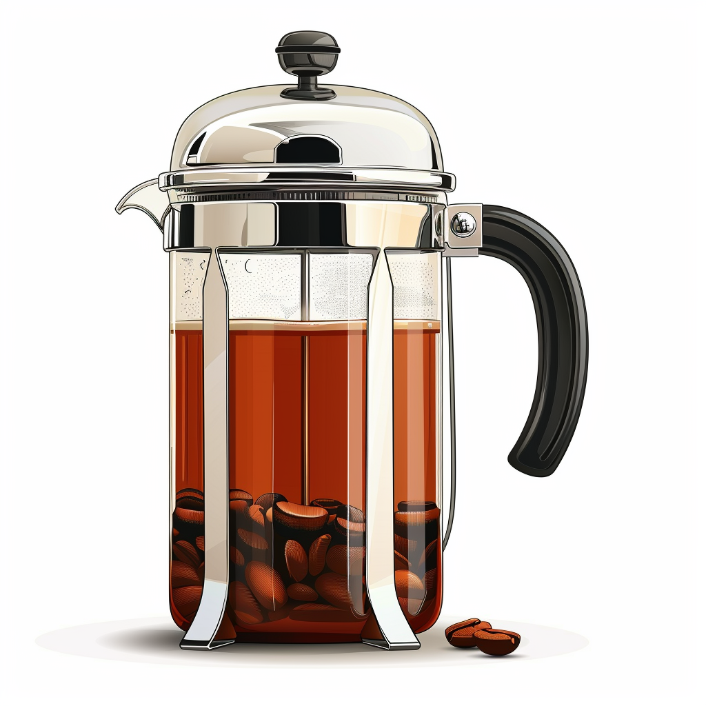 French Press Coffee Maker White Background