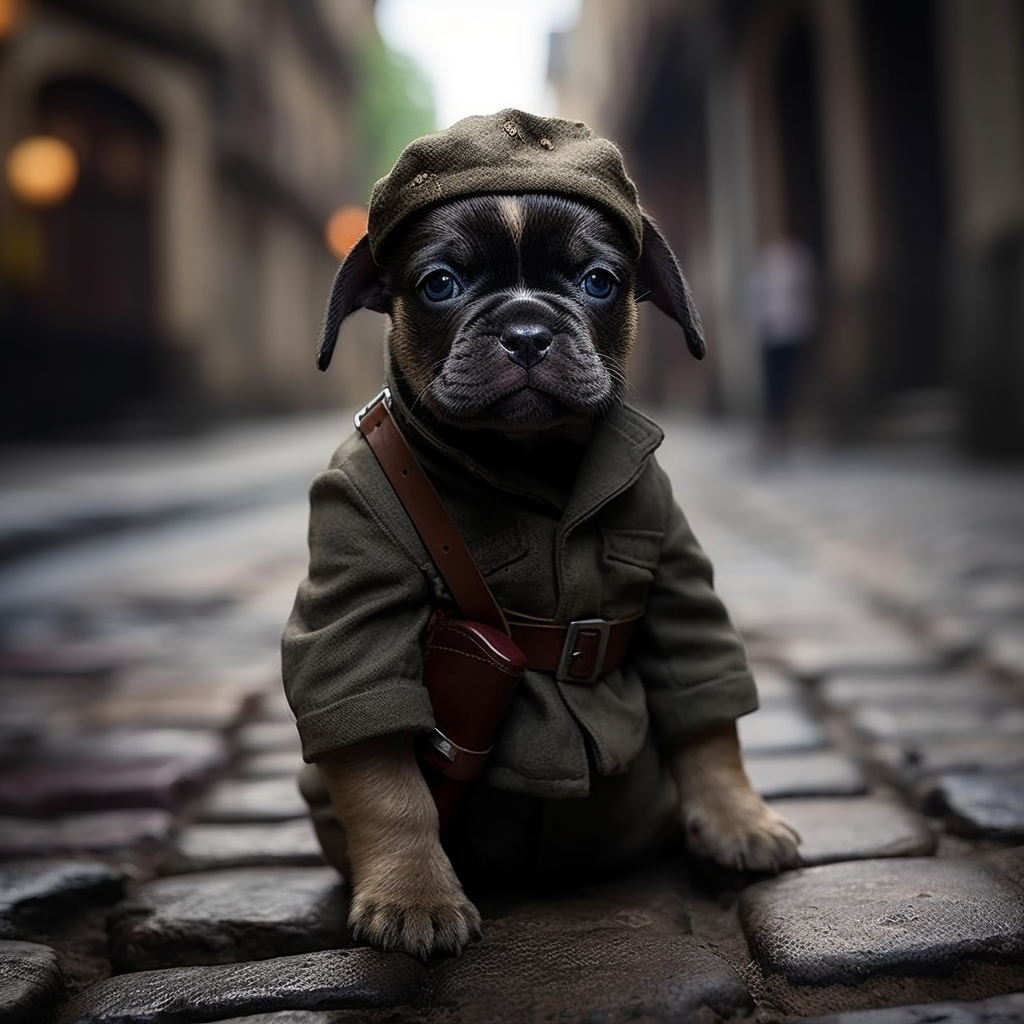 Adorable puppy as symbol of French Resistance