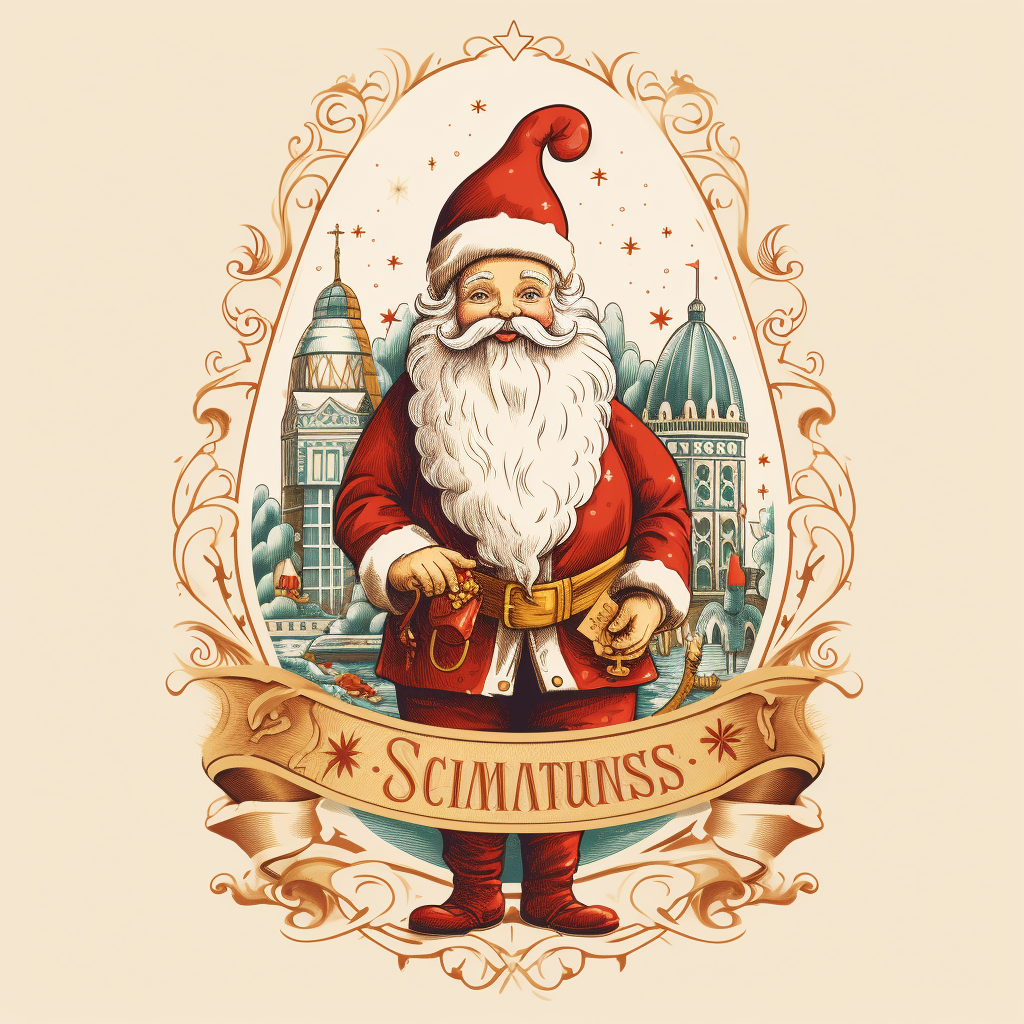 Festive French Santa Claus vector