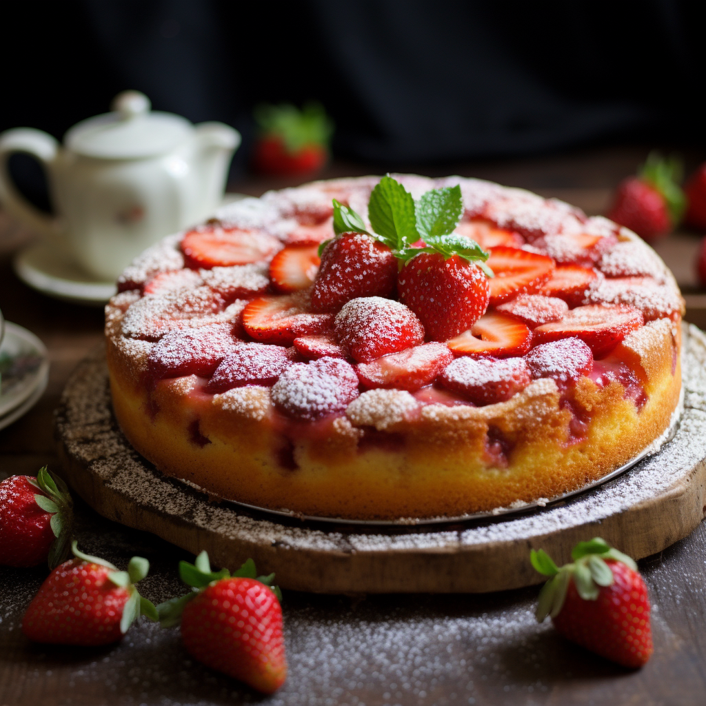 Tempting strawberry cake from French patissier