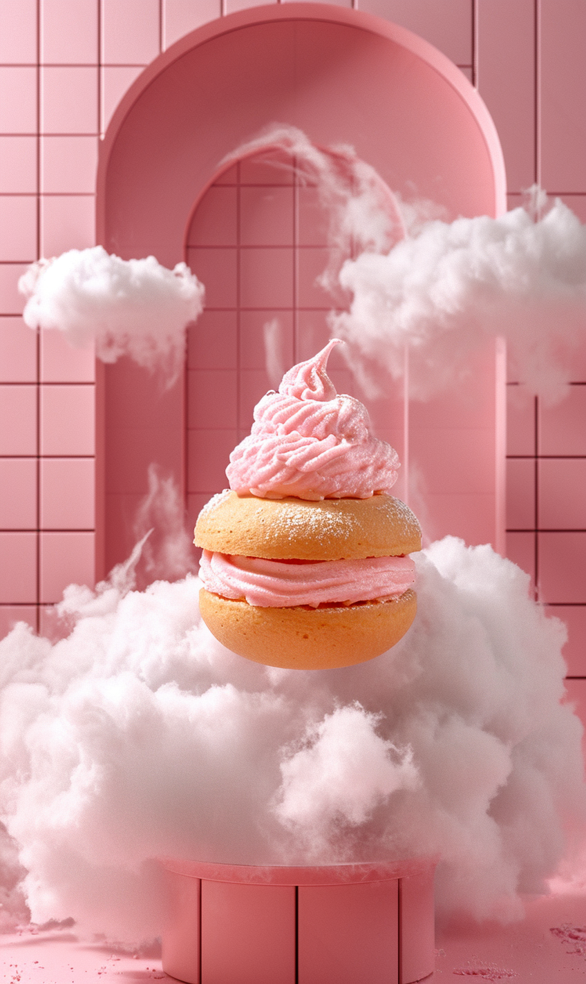 French Luxury Dessert Floating on Clouds