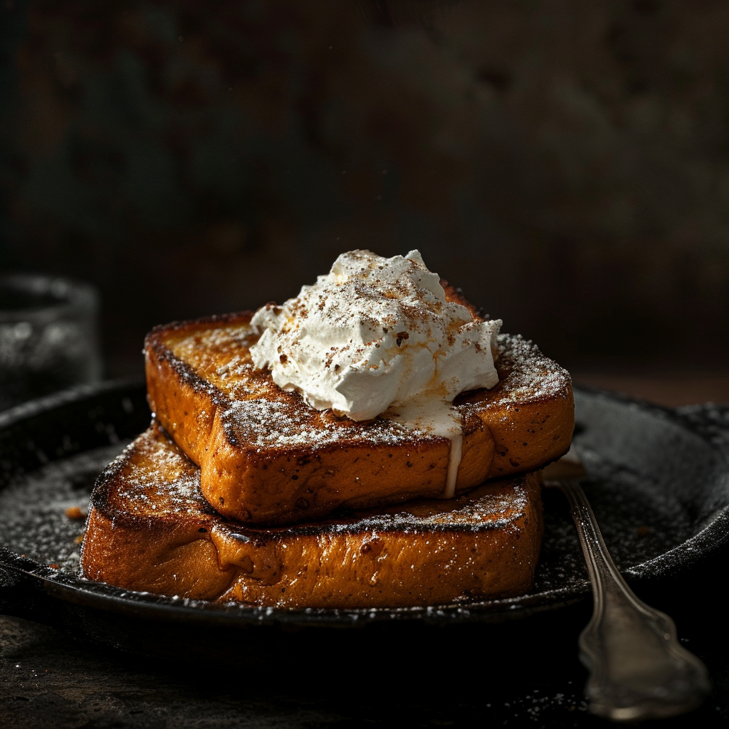 French toast with whipped cream