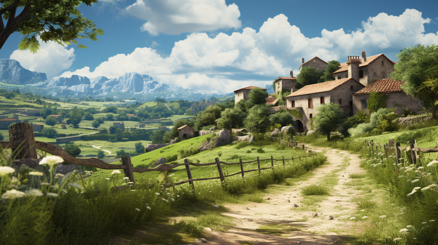 Beautiful French countryside during the day