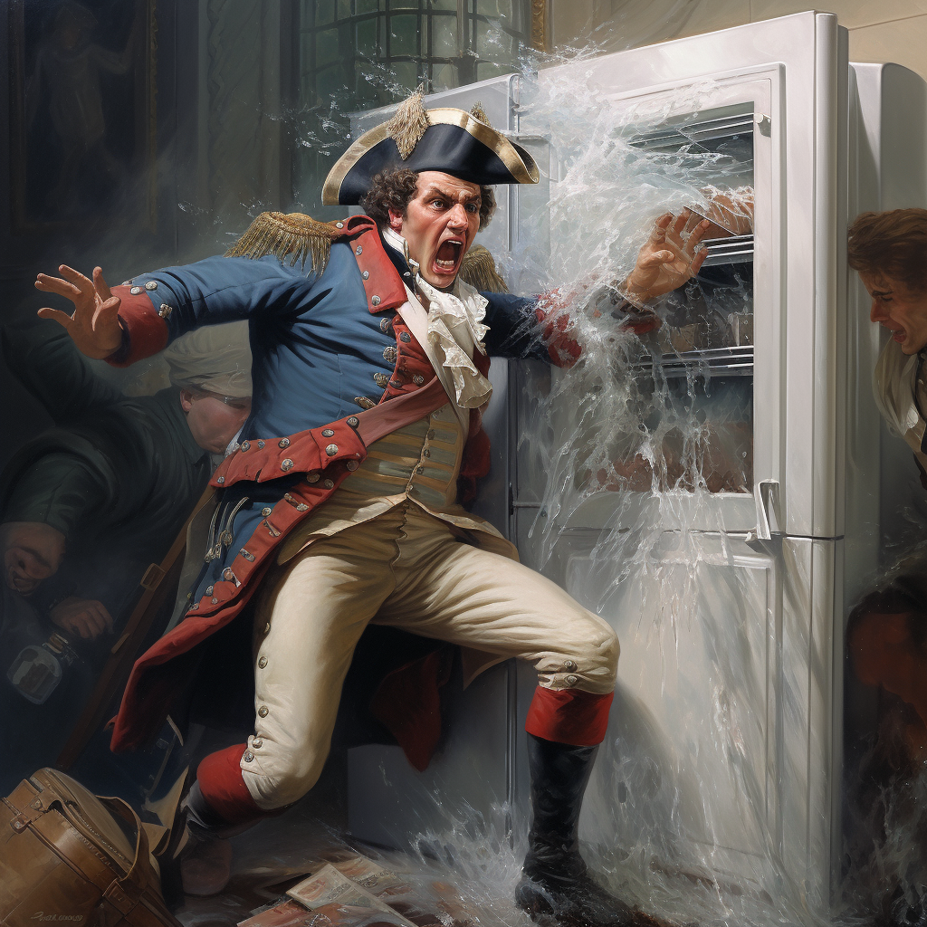 Detailed painting of French fridge patriot resisting guerre