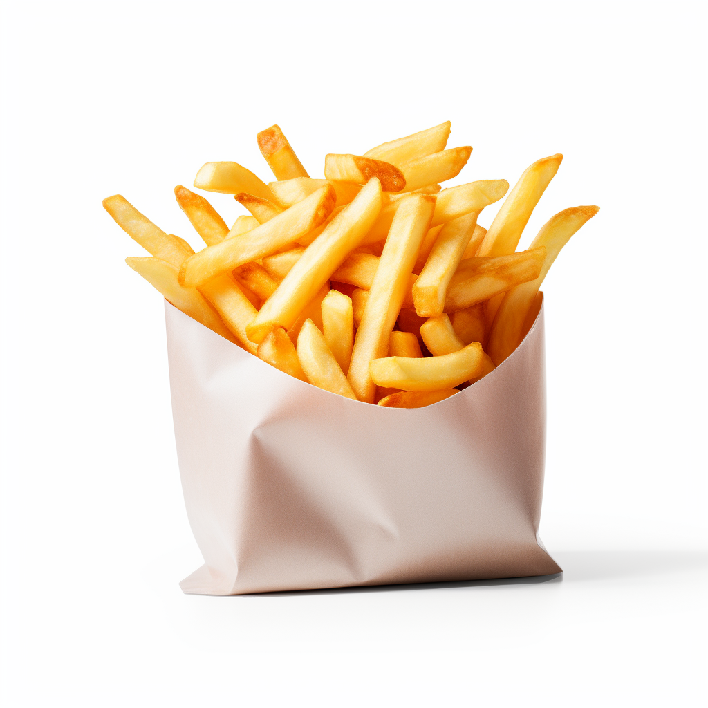 French fries in white packet