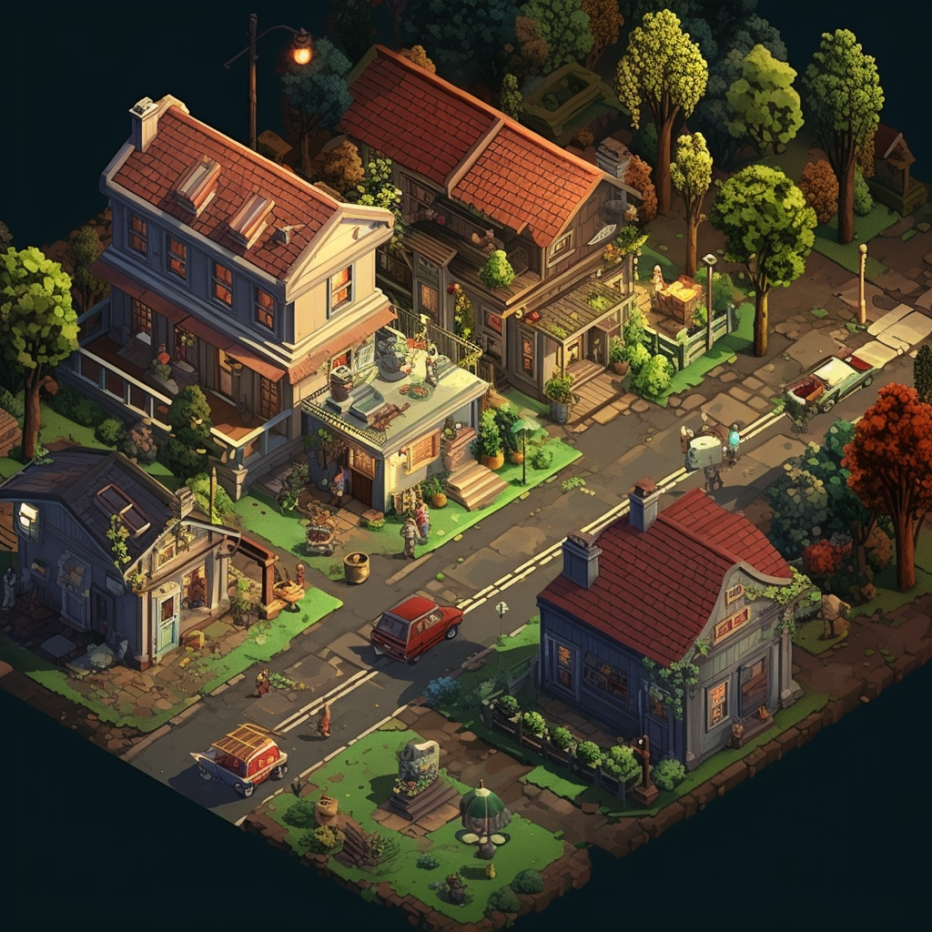 Pixelated French Neighborhood Adventure Game