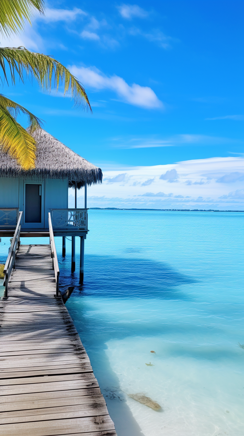 Picturesque beach house in French Polynesia