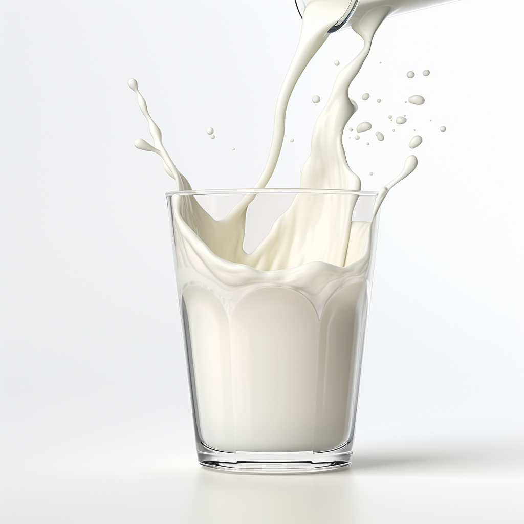 Fresh milk on white background