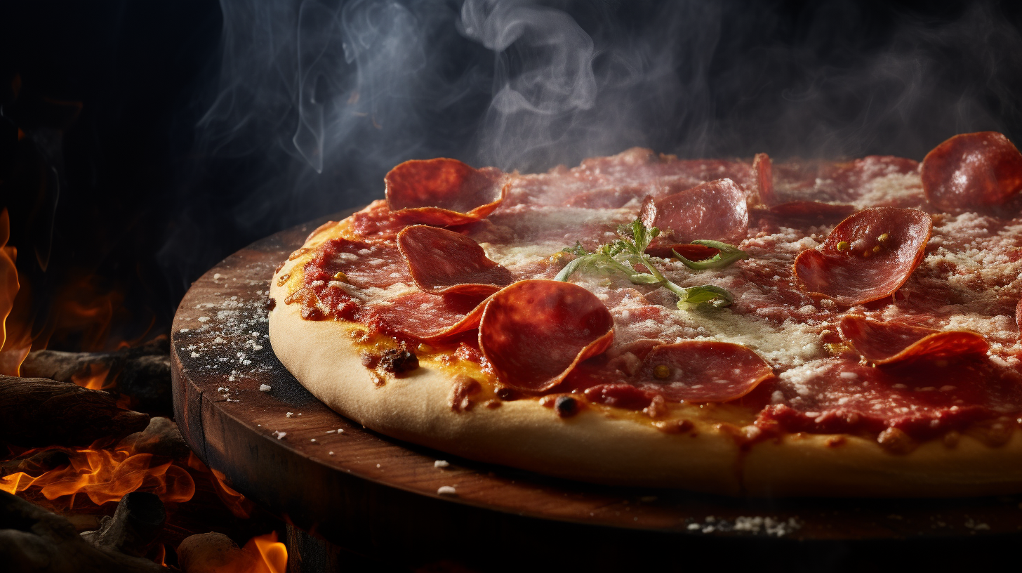 Sizzling Pepperoni Pizza with Smoke