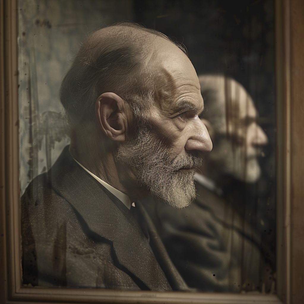 Freud and Lenin mirror reflection