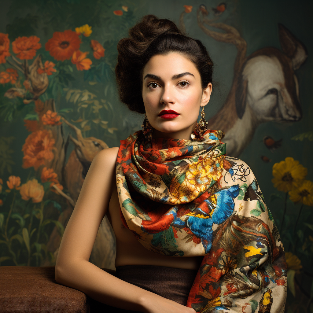 Unique Frida Kahlo Scarf Design