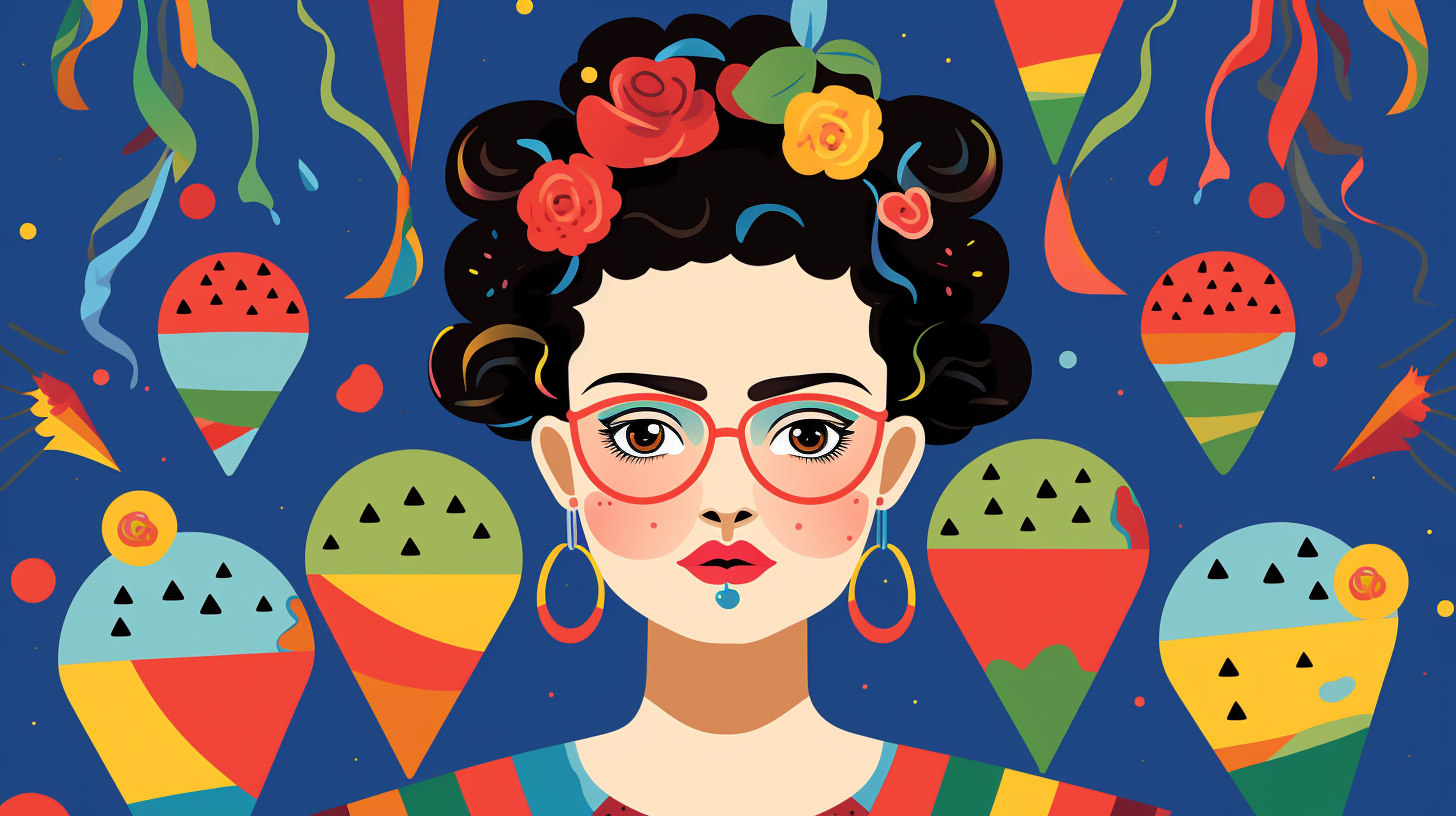 Frida Kahlo inspired skittles party invitation