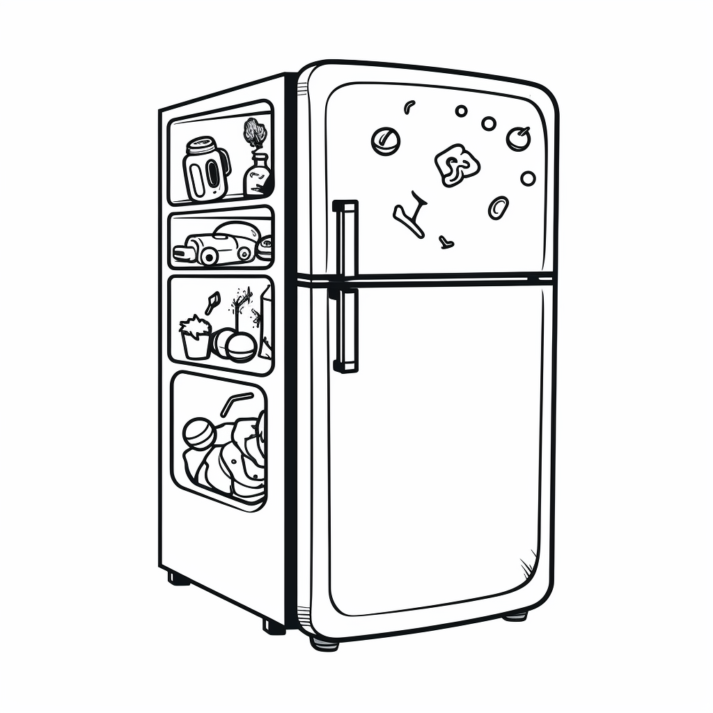 Fridge Outline Vector Illustration