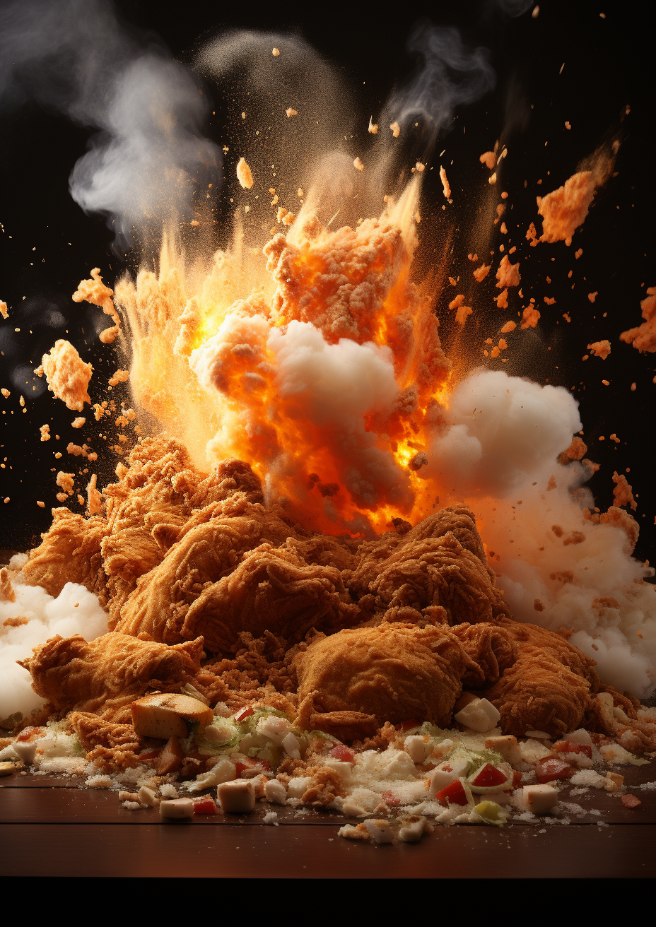 Delicious fried chicken explosions at its finest