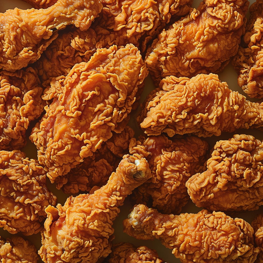 Fried chicken texture close-up