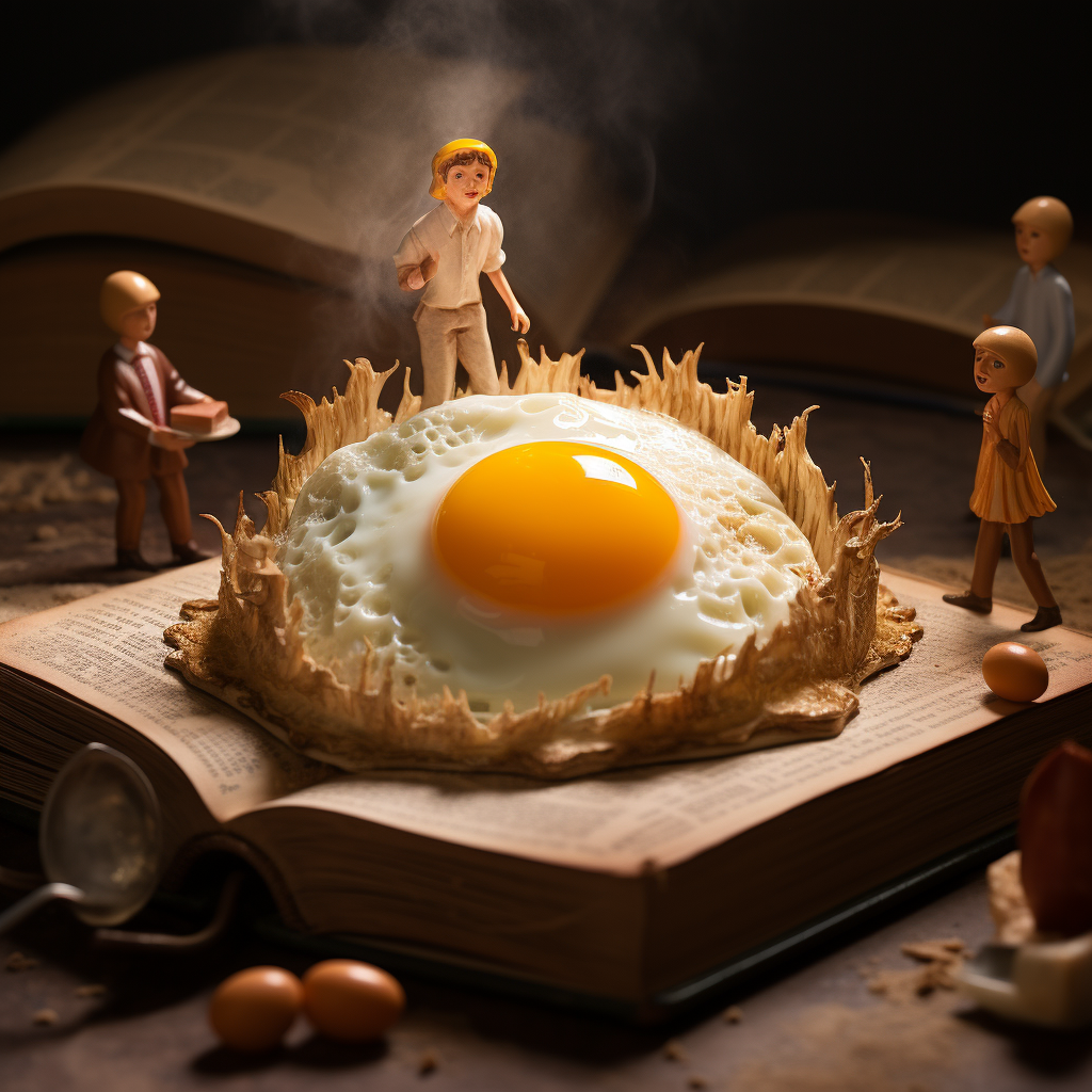 Sunny Side Up Fried Egg on Open Book