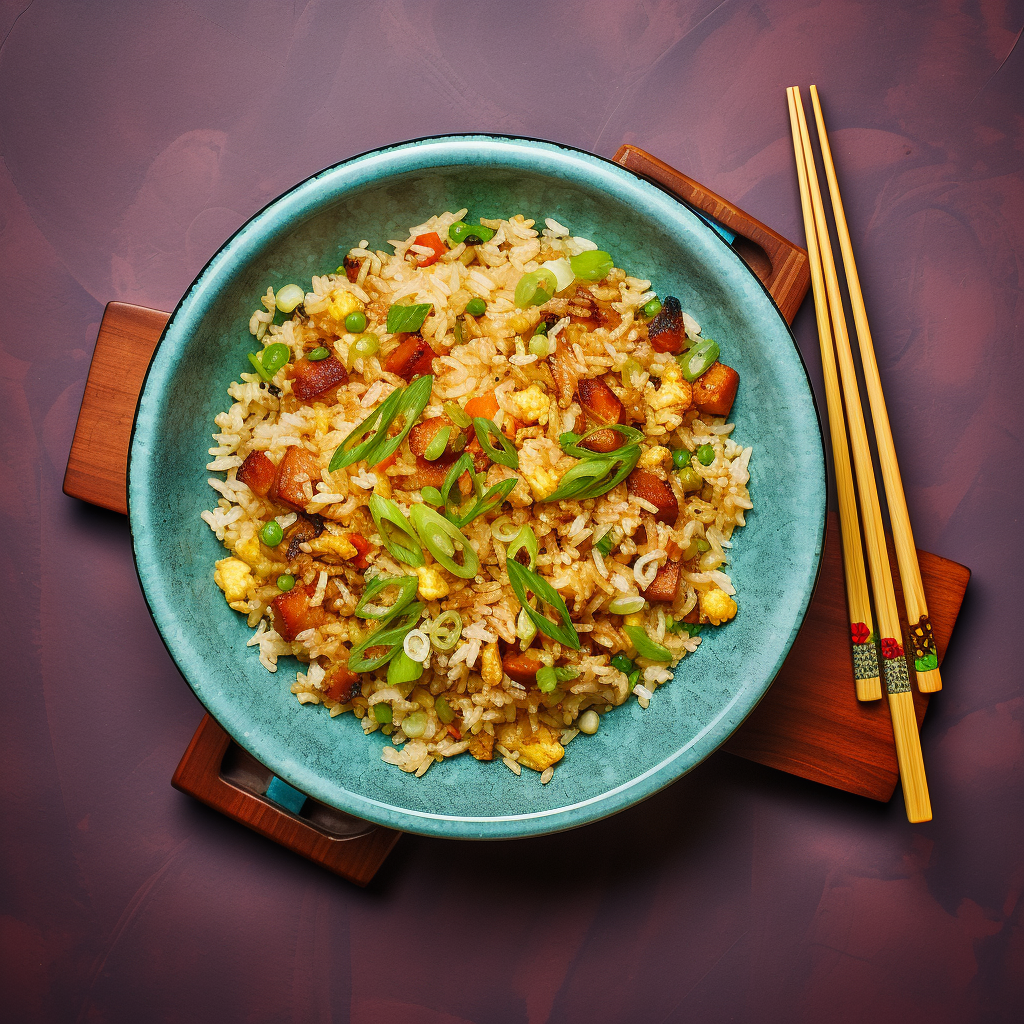 Bowl of Fried Rice on Placemat