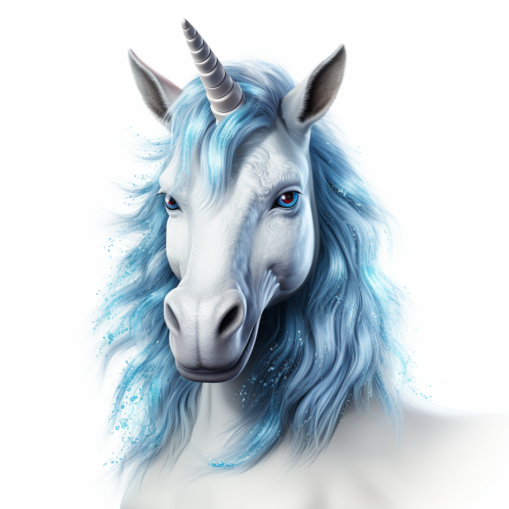 Friendly 3D Unicorn with Blue Eyes