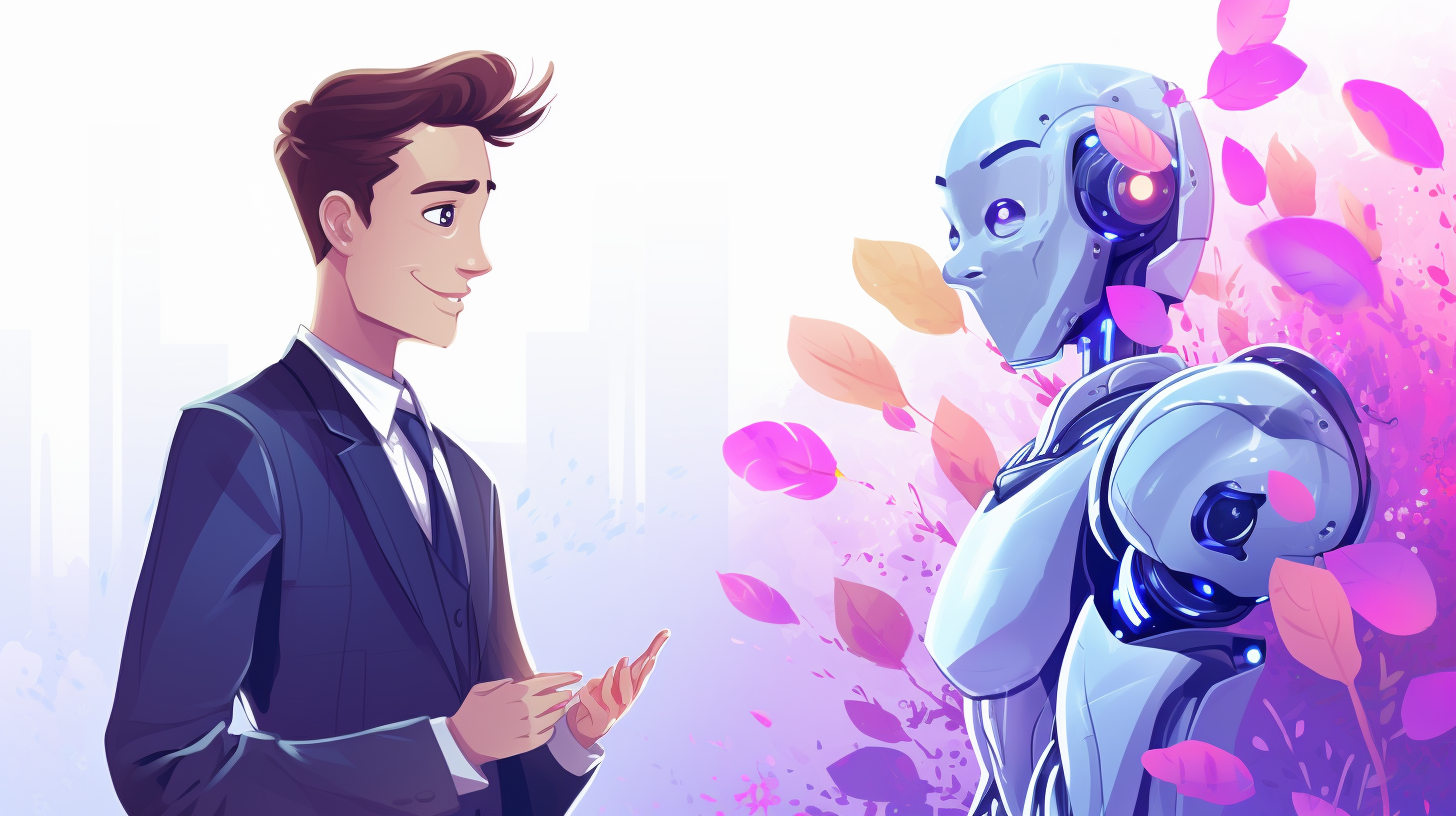 AI chatbot holding verbena on the right