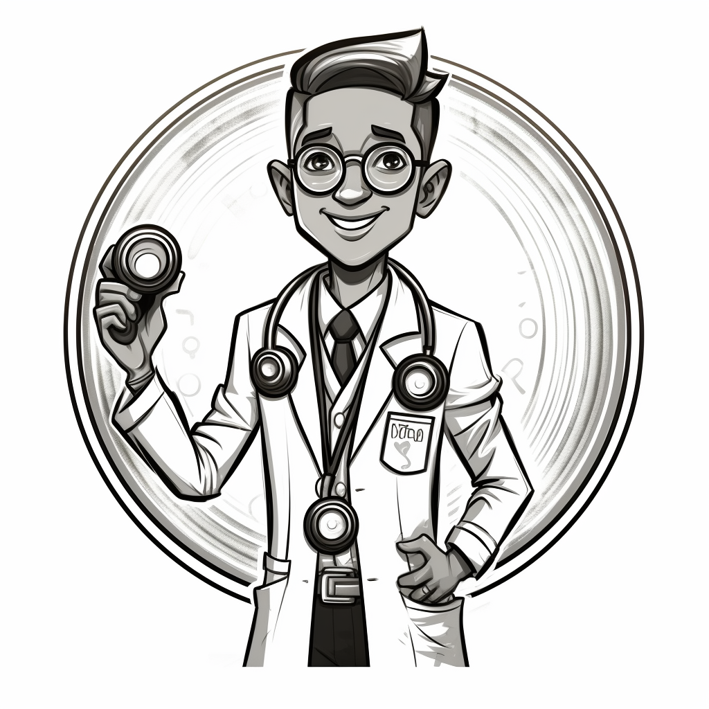 friendly doctor doodle with stethoscope