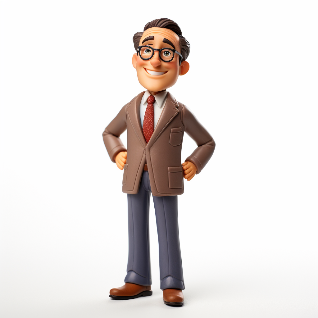 Friendly Businessman Claymation on White Background