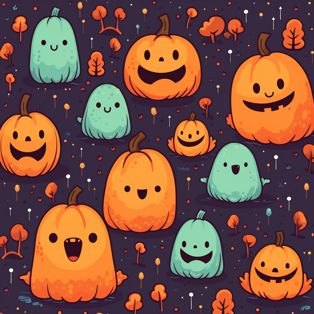 Friendly cute Halloween background