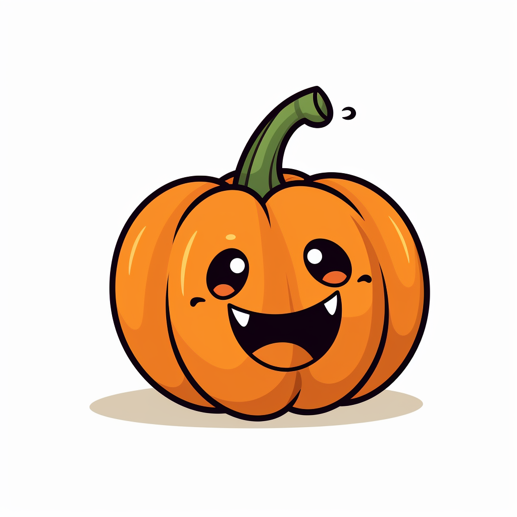 Friendly Halloween pumpkin illustration in flat graphic style