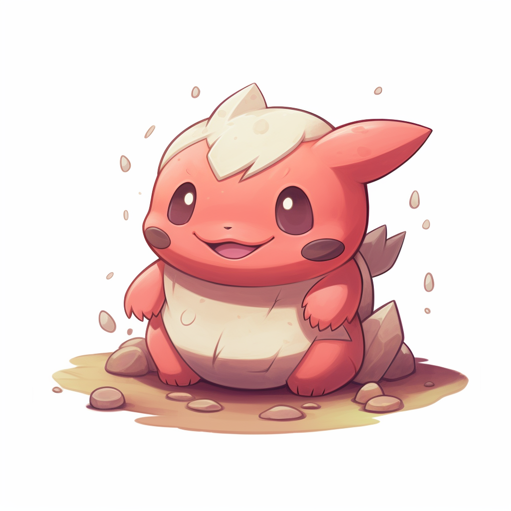 Cute friendly Pokemon on white background