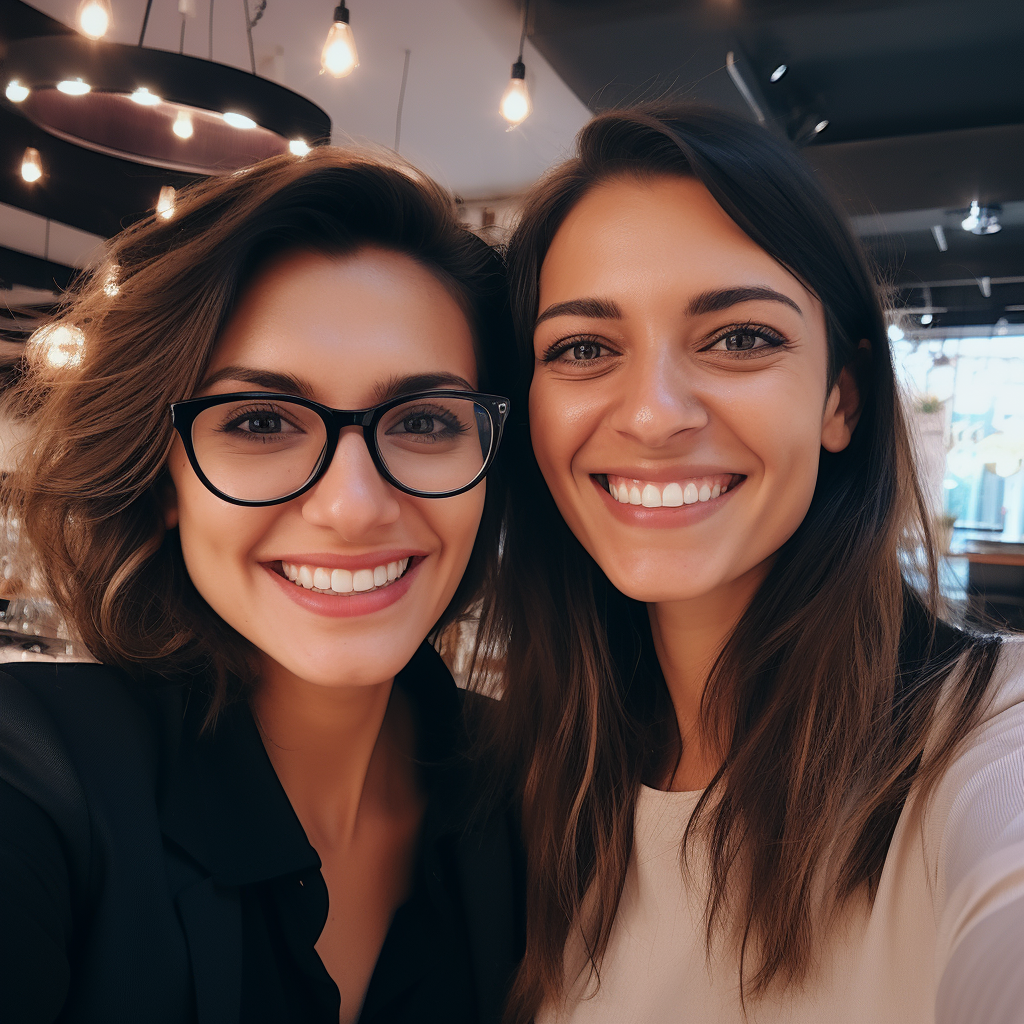 Two Approachable Professional Women Taking a Selfie