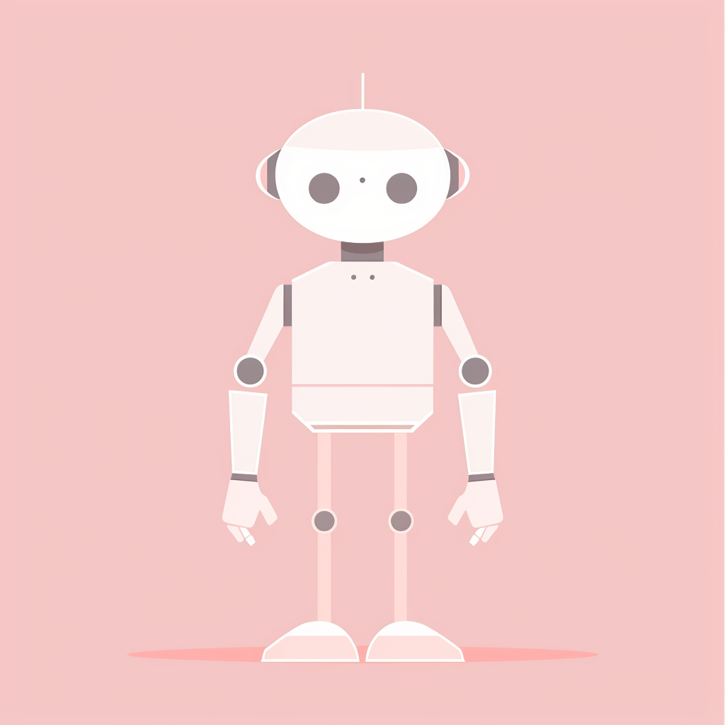 Friendly Robot Pink Silhouette Vector