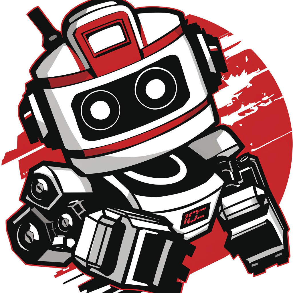 Red White Black Friendly Robotics Club Logo