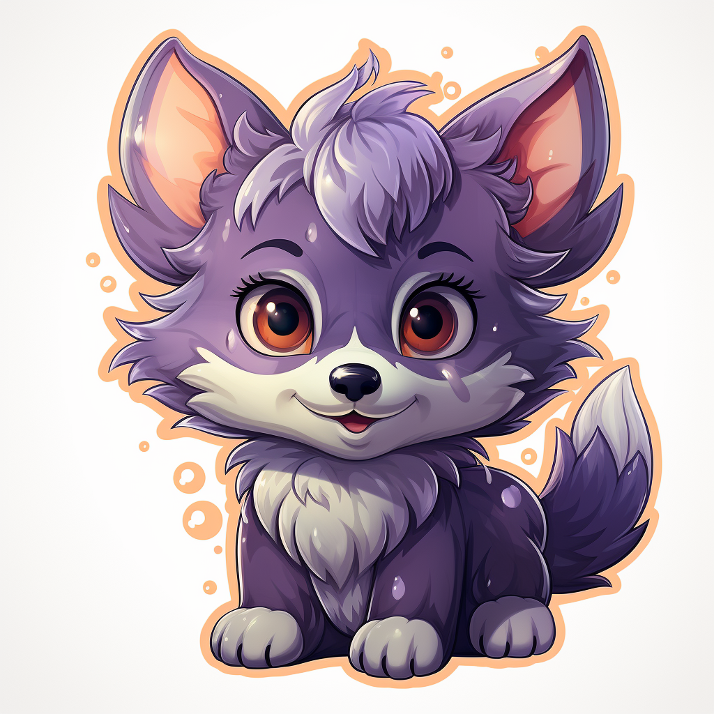 Adorable Halloween Kawaii Werewolf Sticker