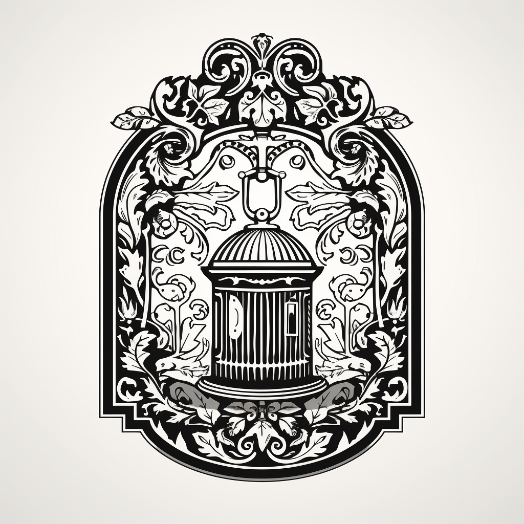 Woodcut welcome door hanger in black and white