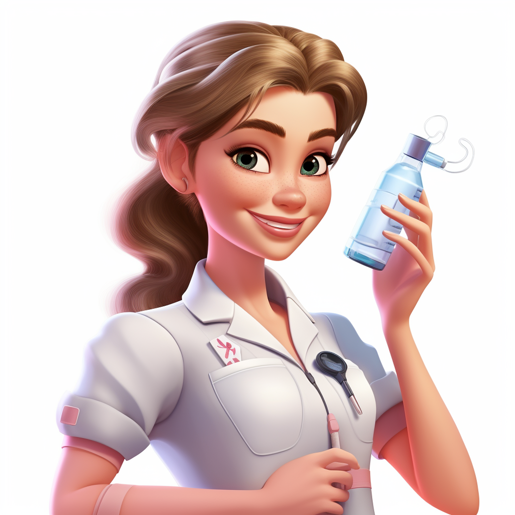 Nurse holding syringes with a smile