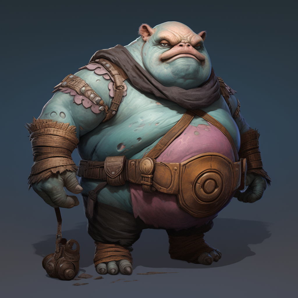 Friendly rotund ogre sharing kindness