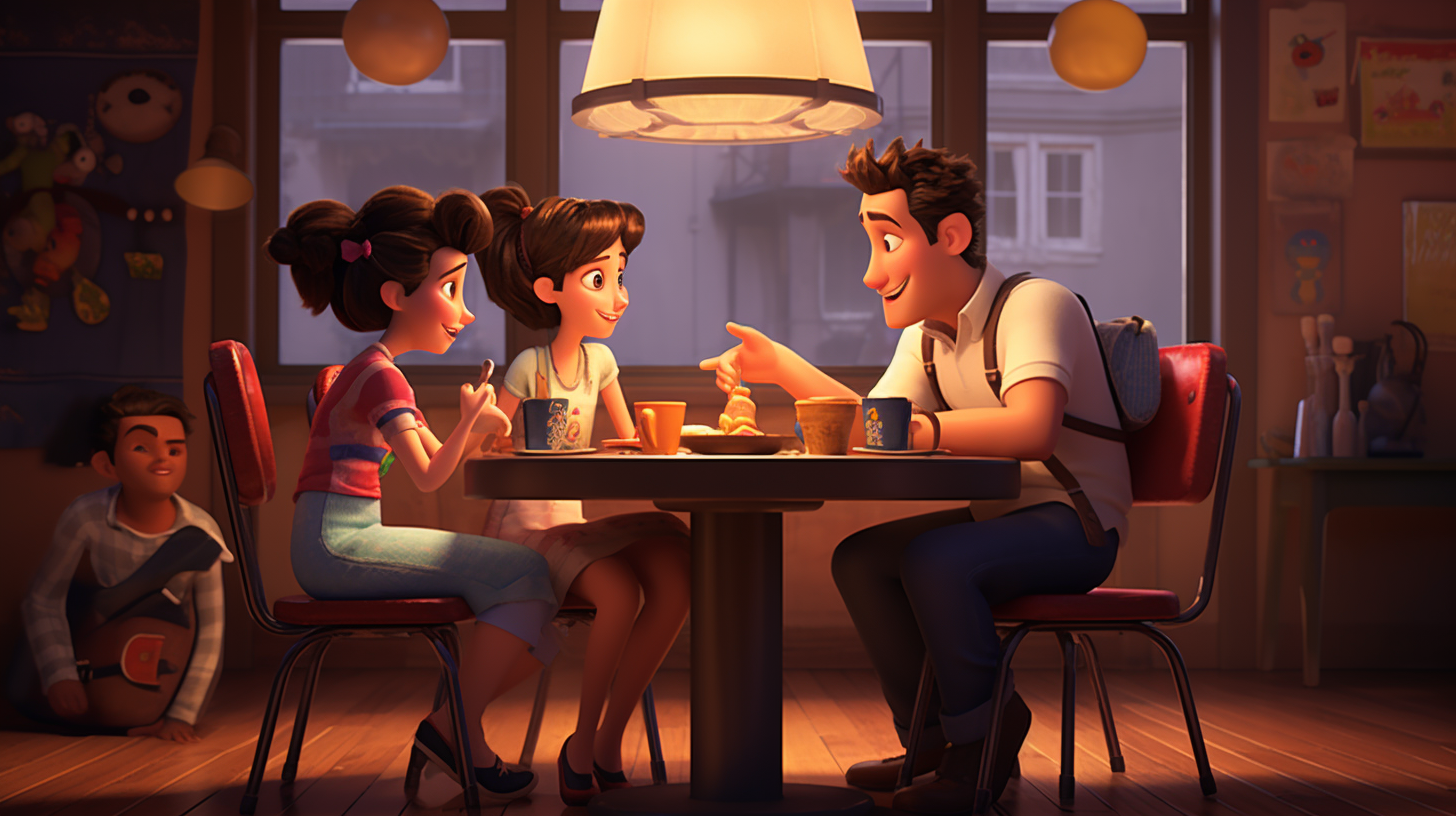 Friends in Pixar Animation Style