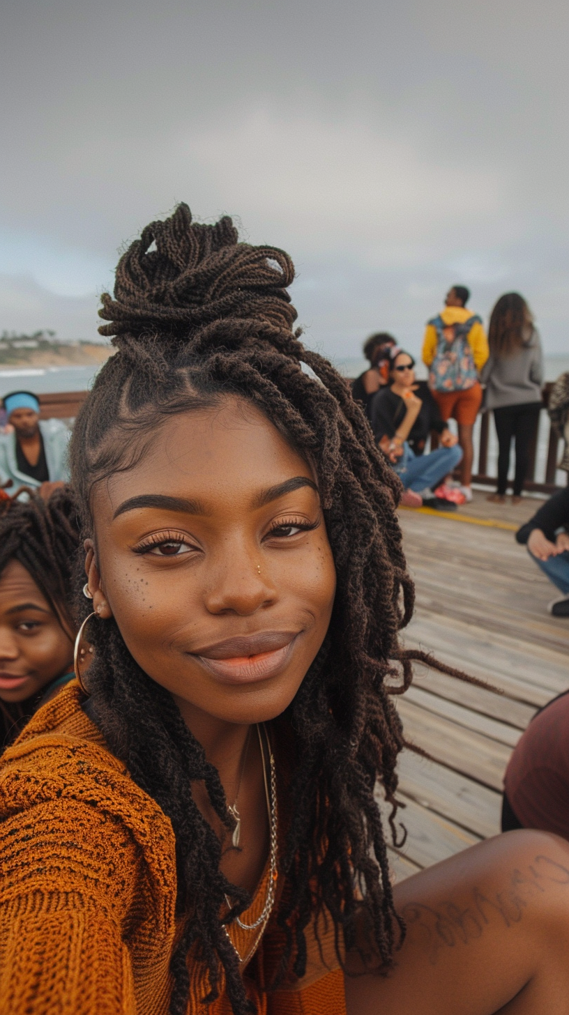 Group of diverse friends at Santa Monica Pier