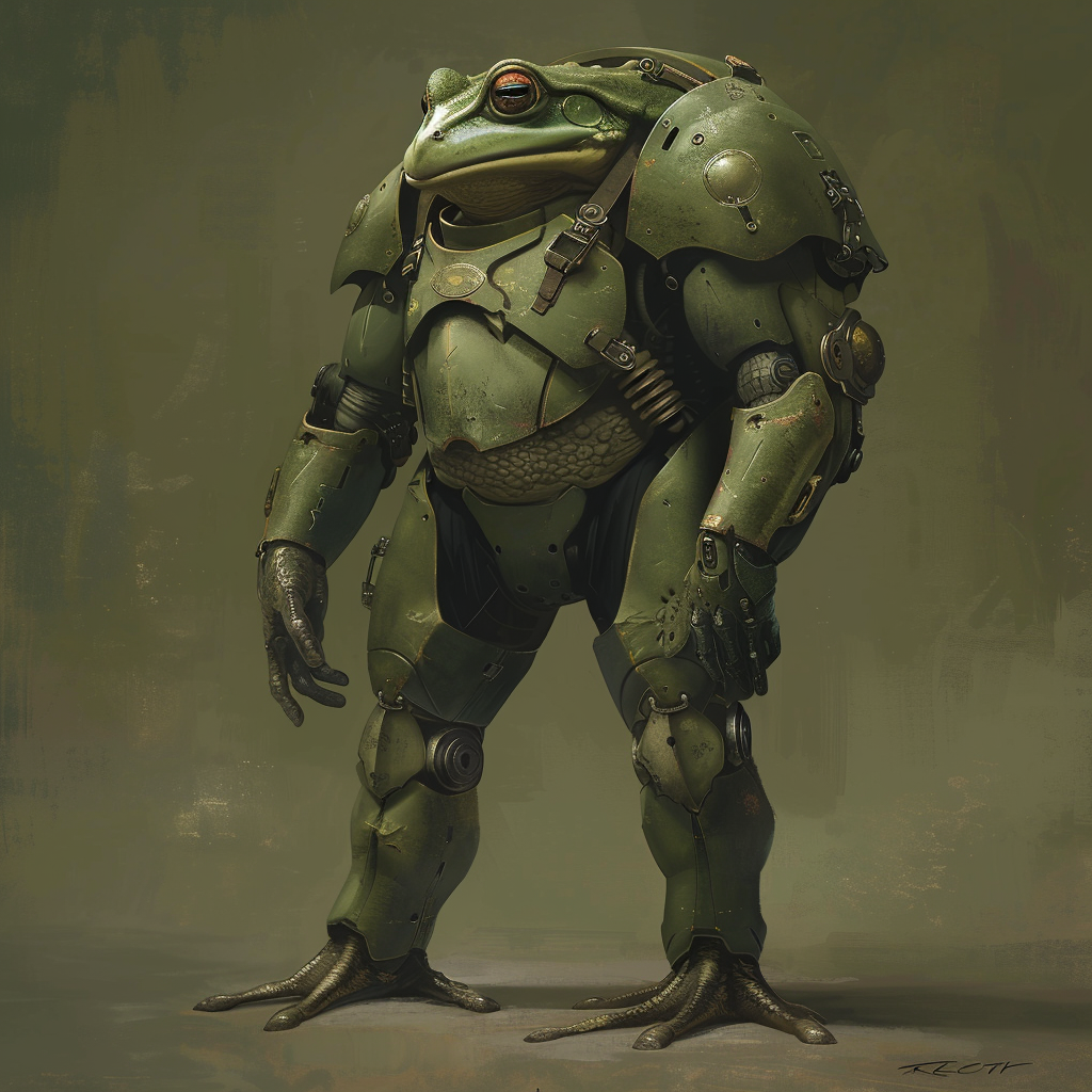 Green frog power armor design