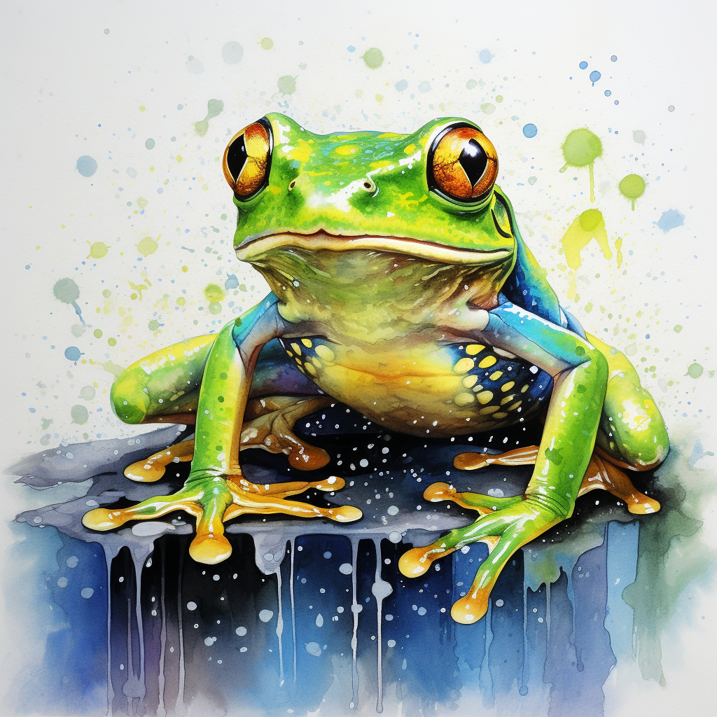 Frog Watercolor Painting